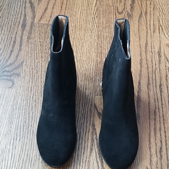 Bettye's Black Cow Suede Ankle Boots - Picture 3 of 7